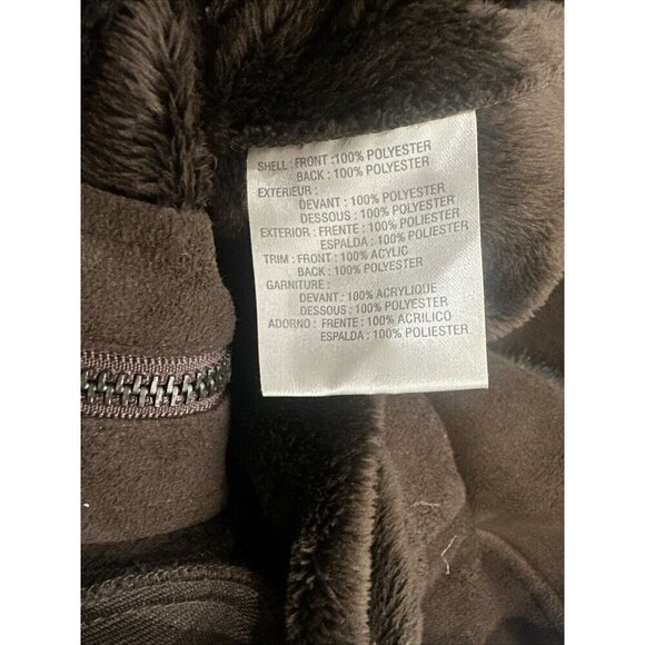 Liz Clairborne Womens Brown Suede Zip Up Jacket With Fur Trimming & lining, Sz M - Picture 9 of 10